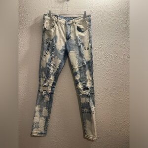 Crysp New York Graphic Denim Jeans#329‎